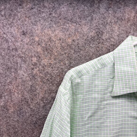 Tommy Bahama Shirt Men 15.5 34/35 Teal Green Casual Button Down Preppy Gingham - Picture 6 of 13